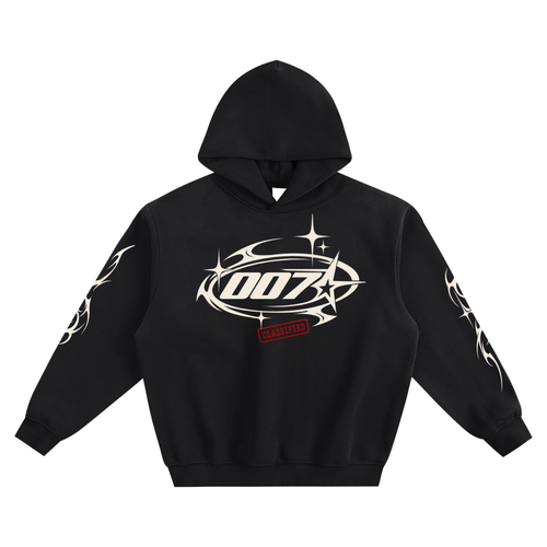 007 Supply Oversized Boxy Hoodie — Tribal Star Graphic Streetwear