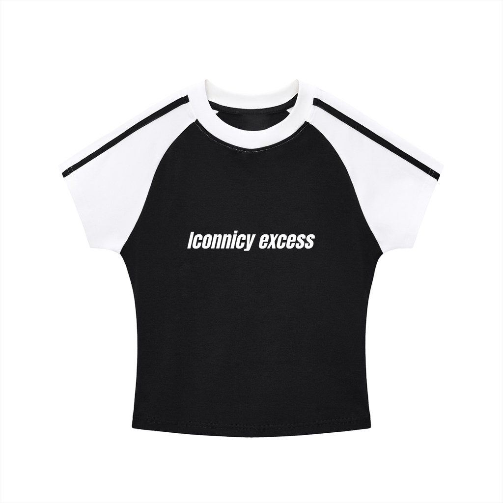 Iconnicy Excess - Contrast Stripes Bodycon Raglan Sleeve T-Shirt