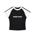 Iconnicy Excess - Contrast Stripes Bodycon Raglan Sleeve T-Shirt
