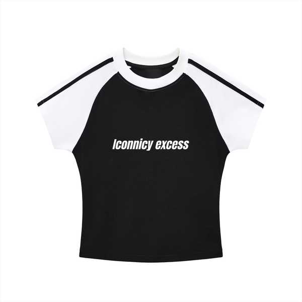 Iconnicy Excess - Contrast Stripes Bodycon Raglan Sleeve T-Shirt