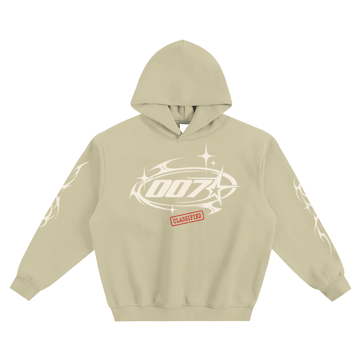 007 Supply Oversized Boxy Hoodie — Tribal Star Graphic Streetwear