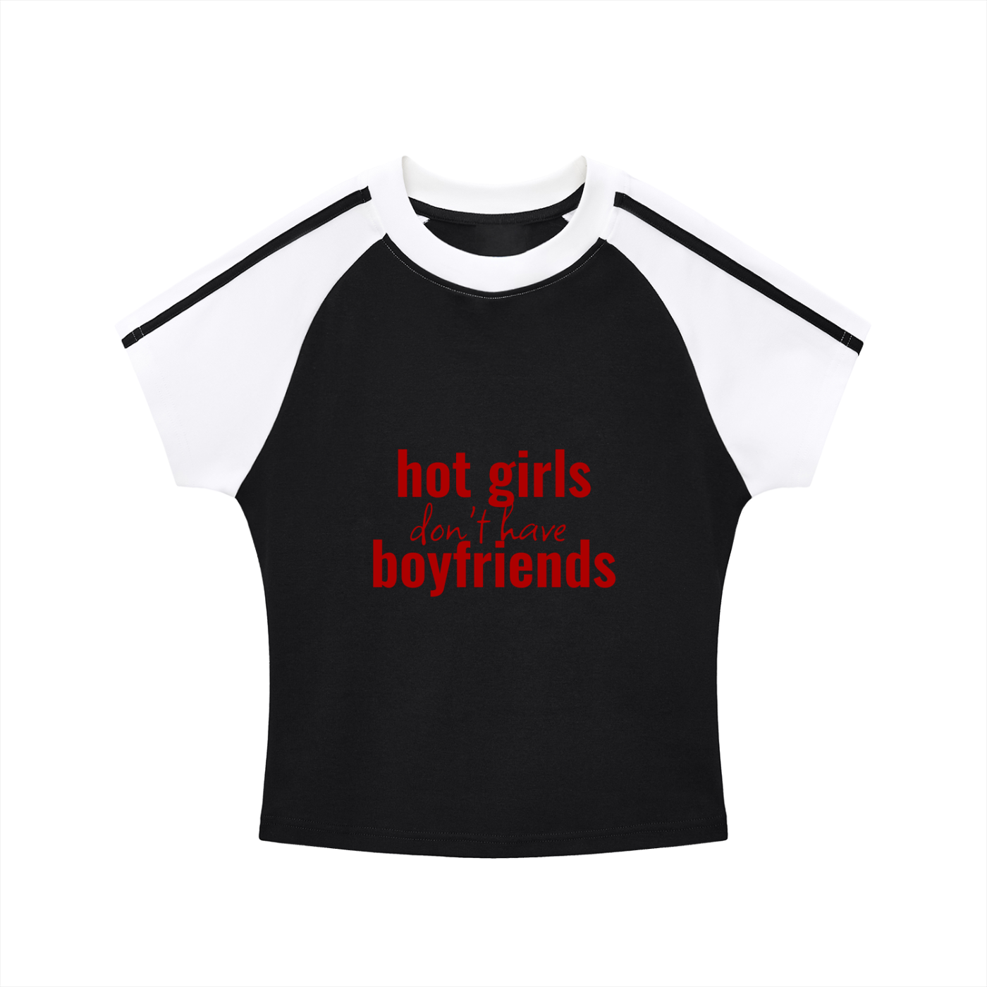 Contrast Stripes Bodycon Raglan  Sleeve T-Shirt