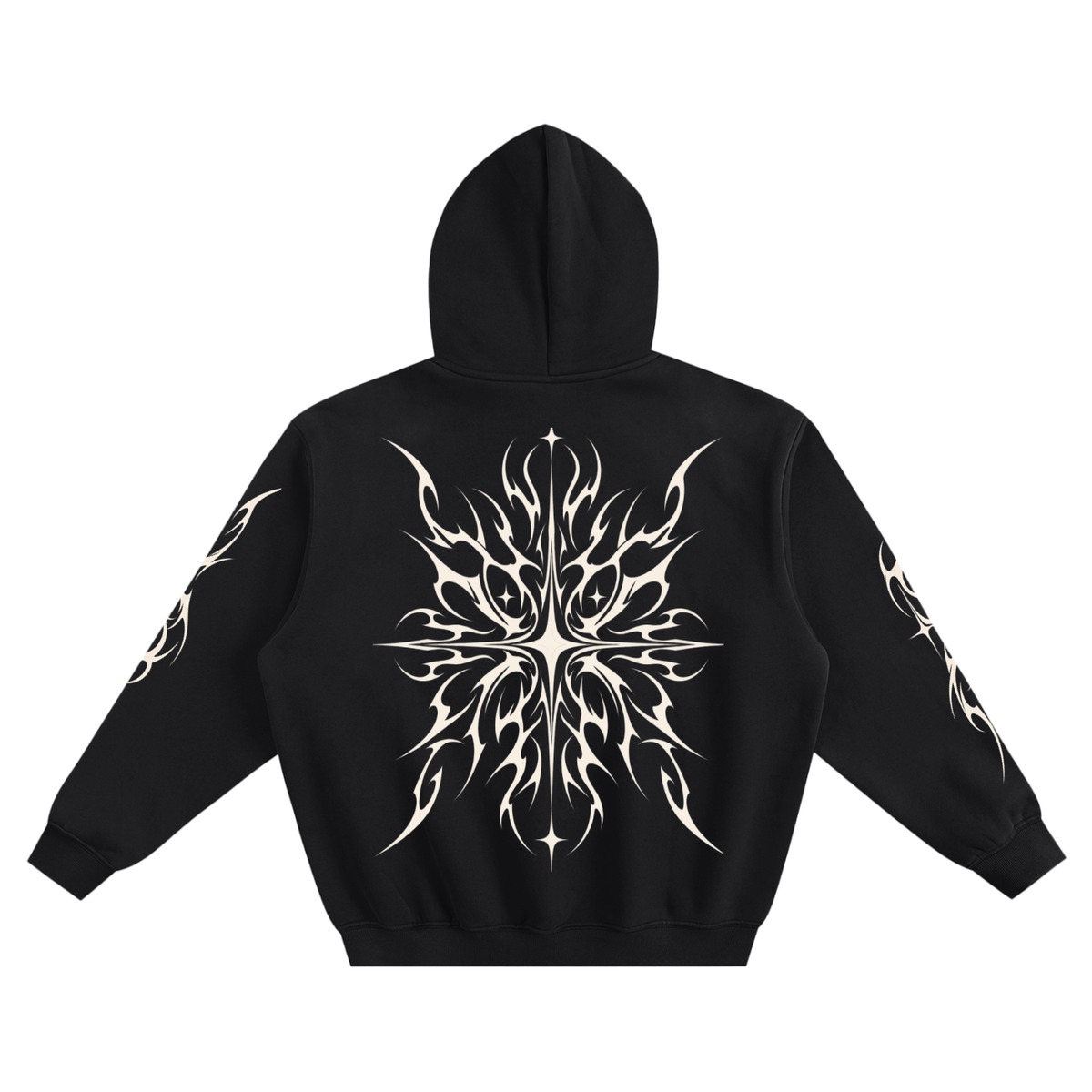 007 Supply Oversized Boxy Hoodie — Tribal Star Graphic Streetwear