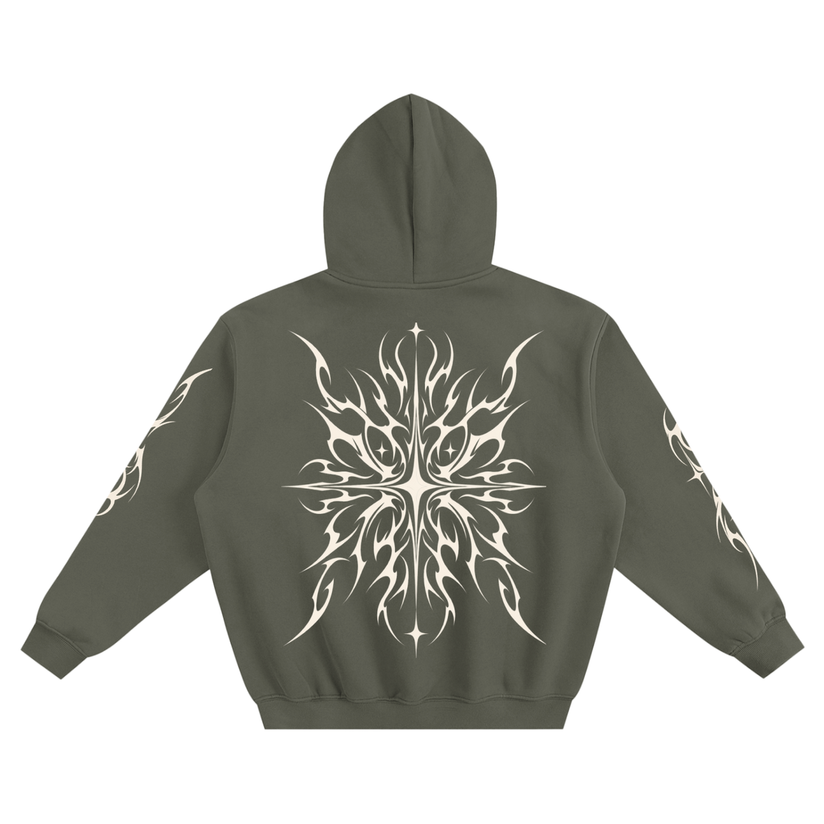007 Supply Oversized Boxy Hoodie — Tribal Star Graphic Streetwear